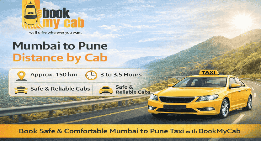 Mumbai to Pune Distance by Cab | BookMyCab Taxi Service